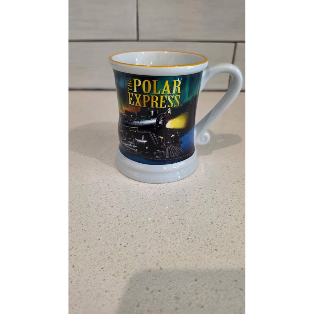 The Polar Express 3D Train Coffee Mug Warner Brothers 2023 Ceramic Cup, 12 Oz